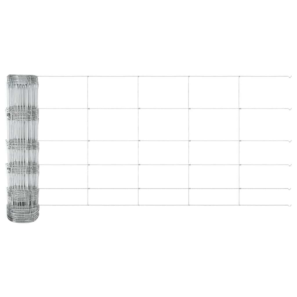 Wildzaun Silber 50 x 0,8 m Verzinkter Stahl